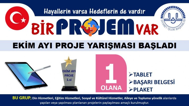EKİM AYI ÖDÜLLÜ PROJE YARIŞMASININ PROJE ALIMLARINA BAŞLANMIŞTIR